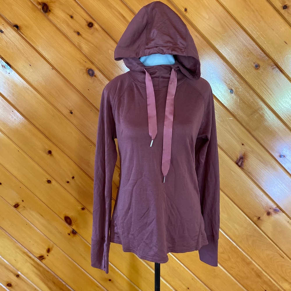 EMS Eastern Mountain Sports pink Mauve Wool Blend Pullover Hoodie Large L